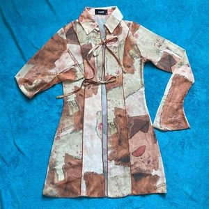 CIDER Double Tie front long Top